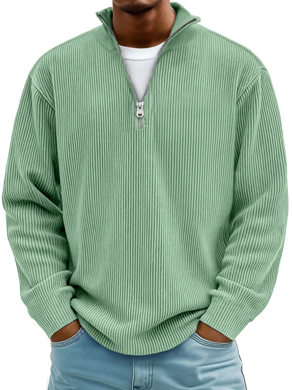 Calix | Stylish Cuff Zip-Up Sweater - Seldom Seen Styles