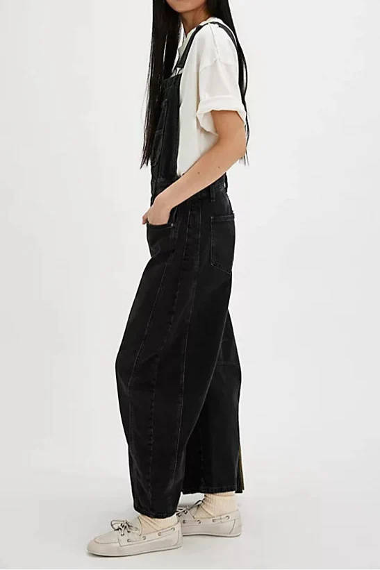Calvia Wide-Leg Denim Overalls Causal Pant - Seldom Seen Styles