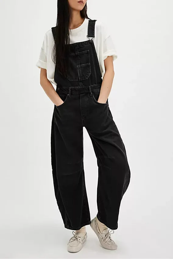 Calvia Wide-Leg Denim Overalls Causal Pant - Seldom Seen Styles