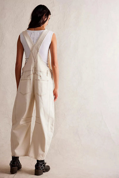 Calvia Wide-Leg Denim Overalls Causal Pant