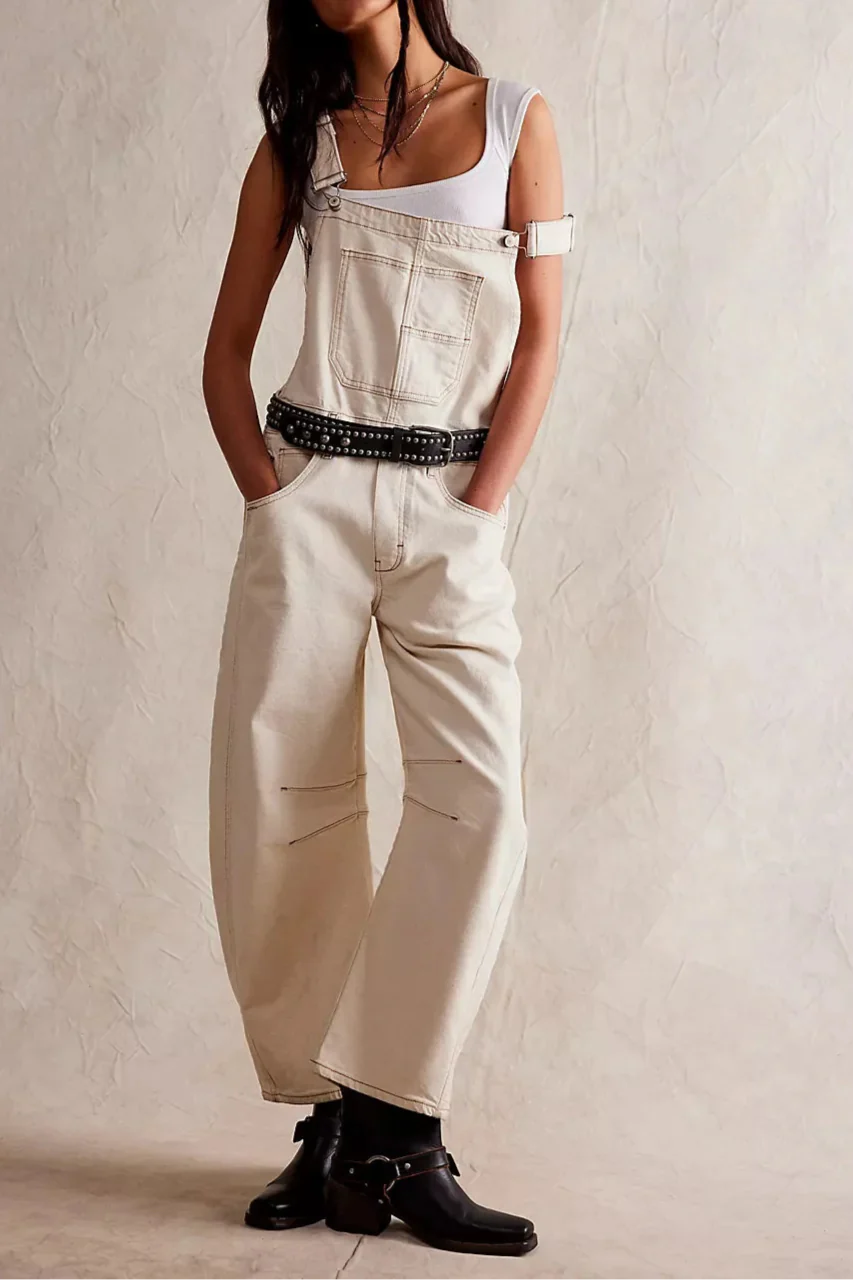 Calvia Wide-Leg Denim Overalls Causal Pant - Seldom Seen Styles