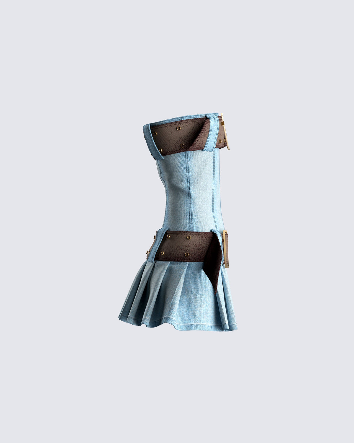 Cambry Blue Pleated Denim Dress - Seldom Seen Styles
