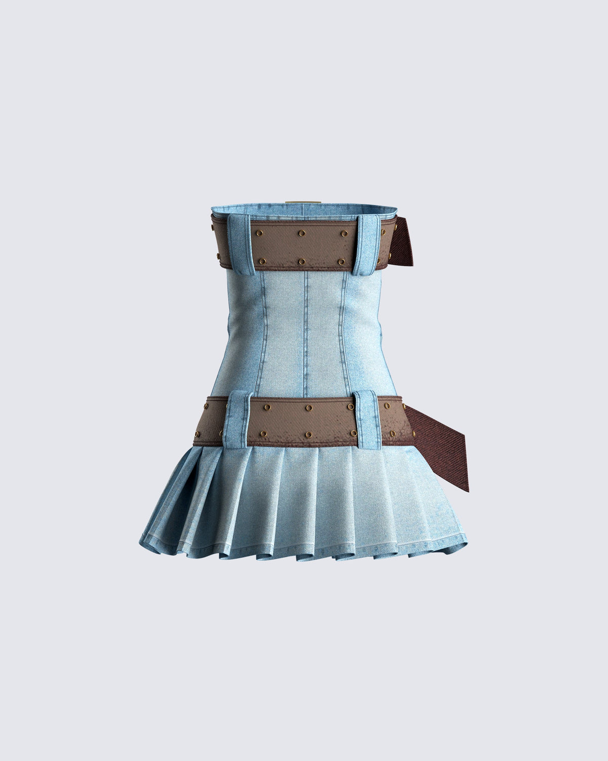 Cambry Blue Pleated Denim Dress - Seldom Seen Styles