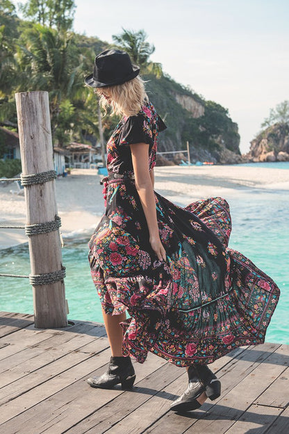 Camellia™ - V Neck Floral Summer Bohemian Dress