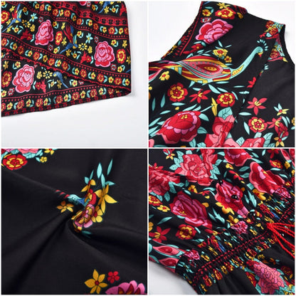 Camellia™ - V Neck Floral Summer Bohemian Dress
