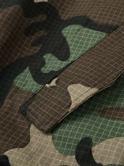 Camouflage Fur Collar Reversible Cotton Jacket - 2499