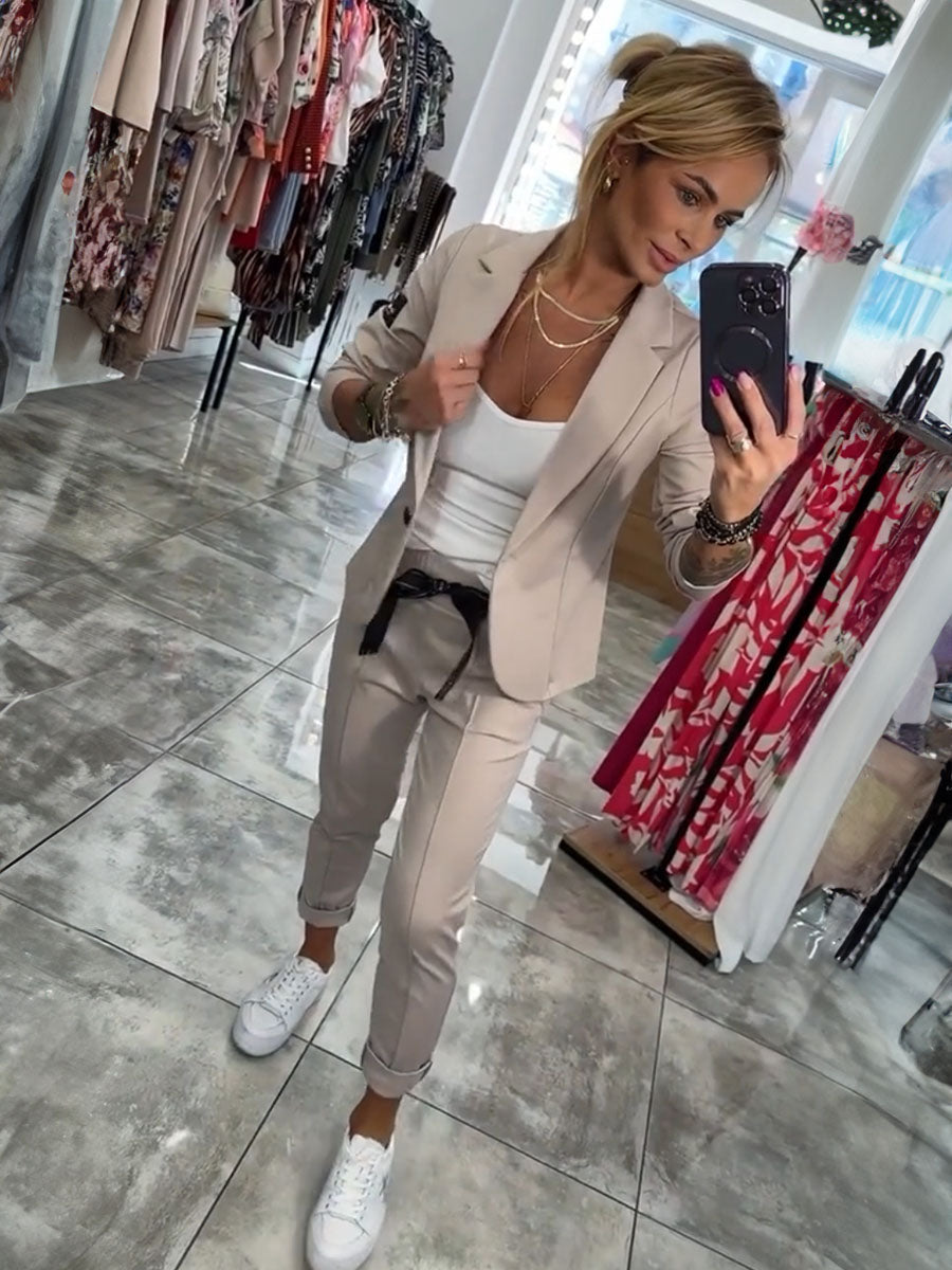 Casual Blazer Jogger Two Piece Set - Seldom Seen Styles