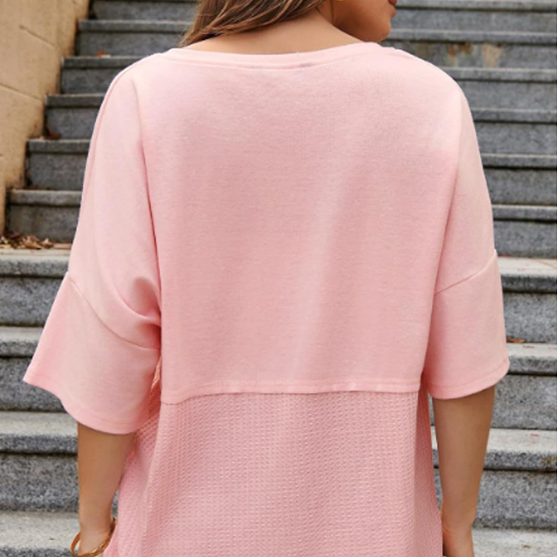 Casual Button Down Waffle Knit Top - Seldom Seen Styles