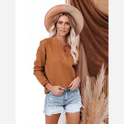 Lässiges Langarmhemd mit Knopfleiste