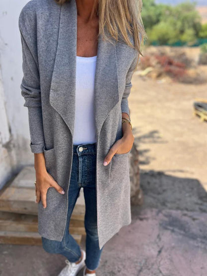 Veste cardigan décontractée à revers