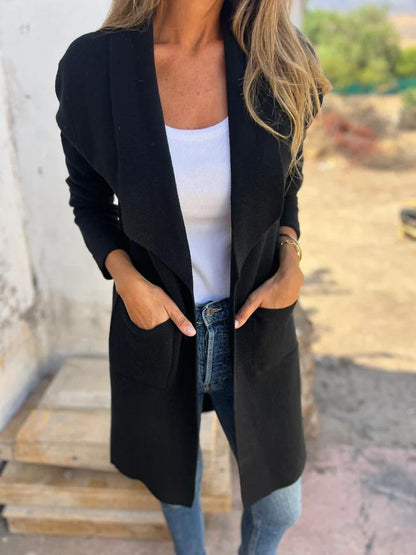 Veste cardigan décontractée à revers