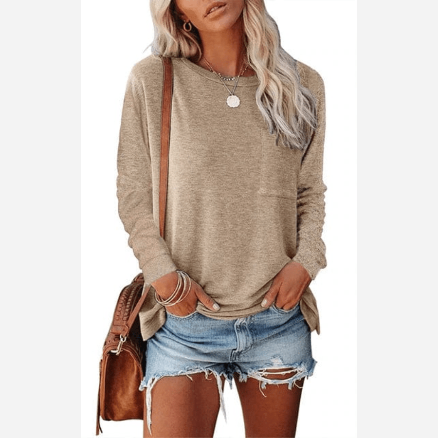 Casual Long Sleeve Shirt with Pocket - Seldom Seen Styles