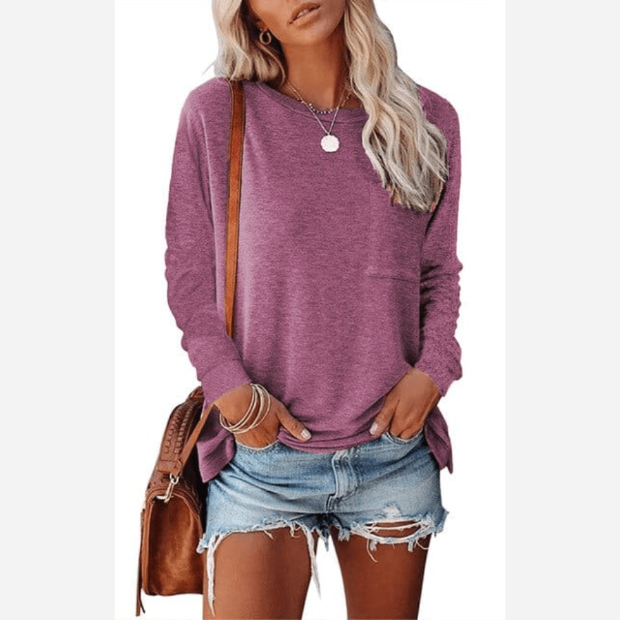 Casual Long Sleeve Shirt with Pocket - Seldom Seen Styles