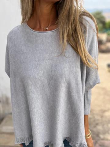 Casual Round Neck Lace Top - Seldom Seen Styles