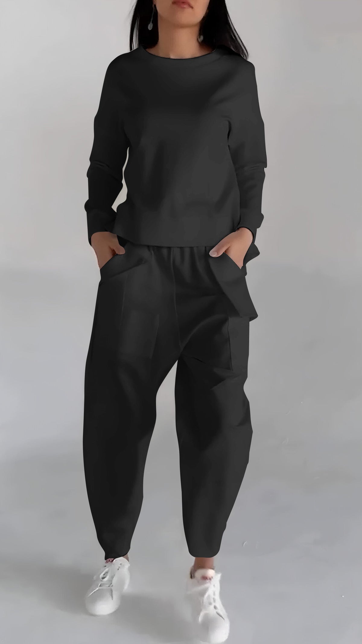 Casual Round Neck Long Sleeve Two Piece Suit - Seldom Seen Styles