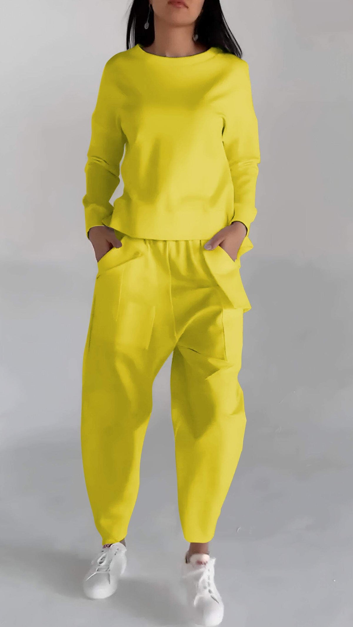 Casual Round Neck Long Sleeve Two Piece Suit - Seldom Seen Styles