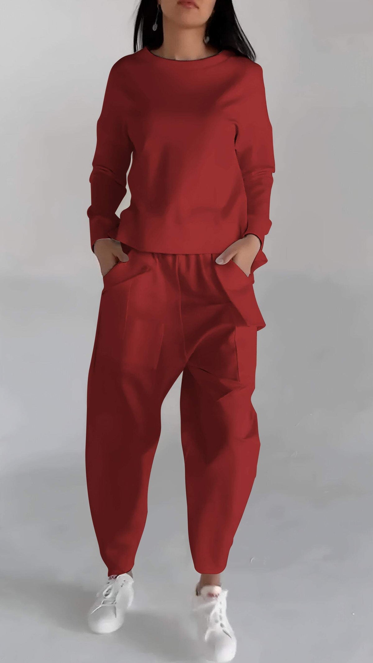 Casual Round Neck Long Sleeve Two Piece Suit - Seldom Seen Styles