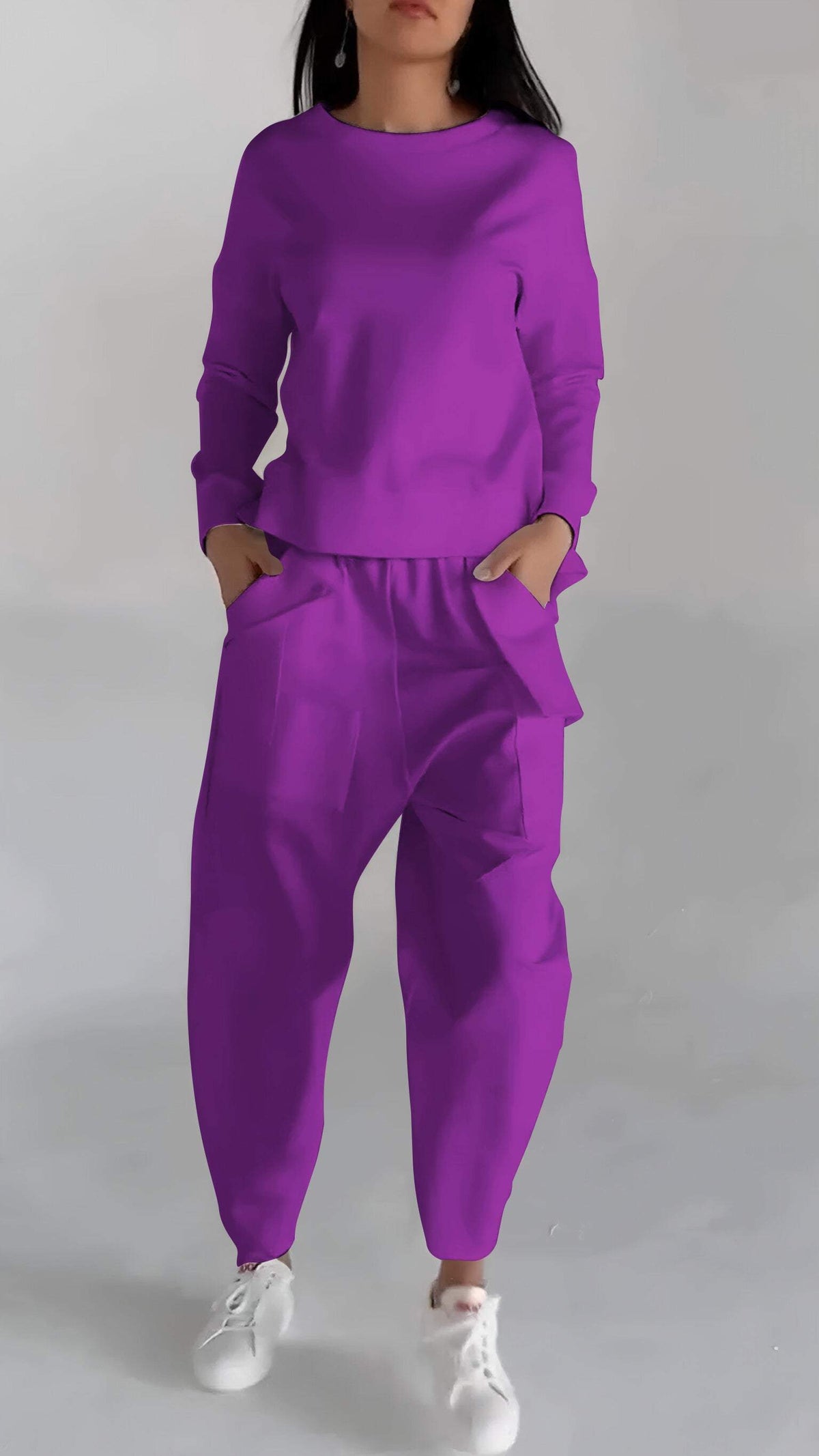 Casual Round Neck Long Sleeve Two Piece Suit - Seldom Seen Styles