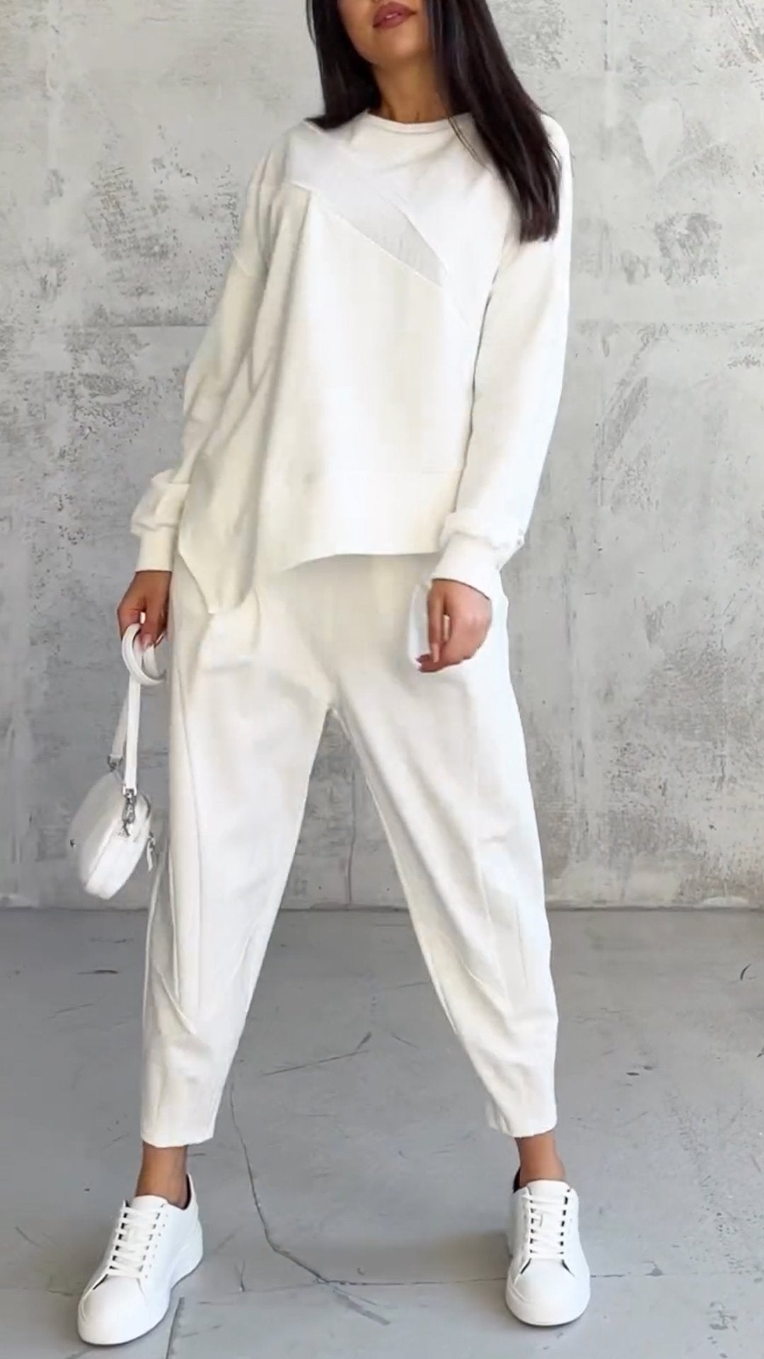 Casual Round Neck Long Sleeve Two Piece Suit - Seldom Seen Styles