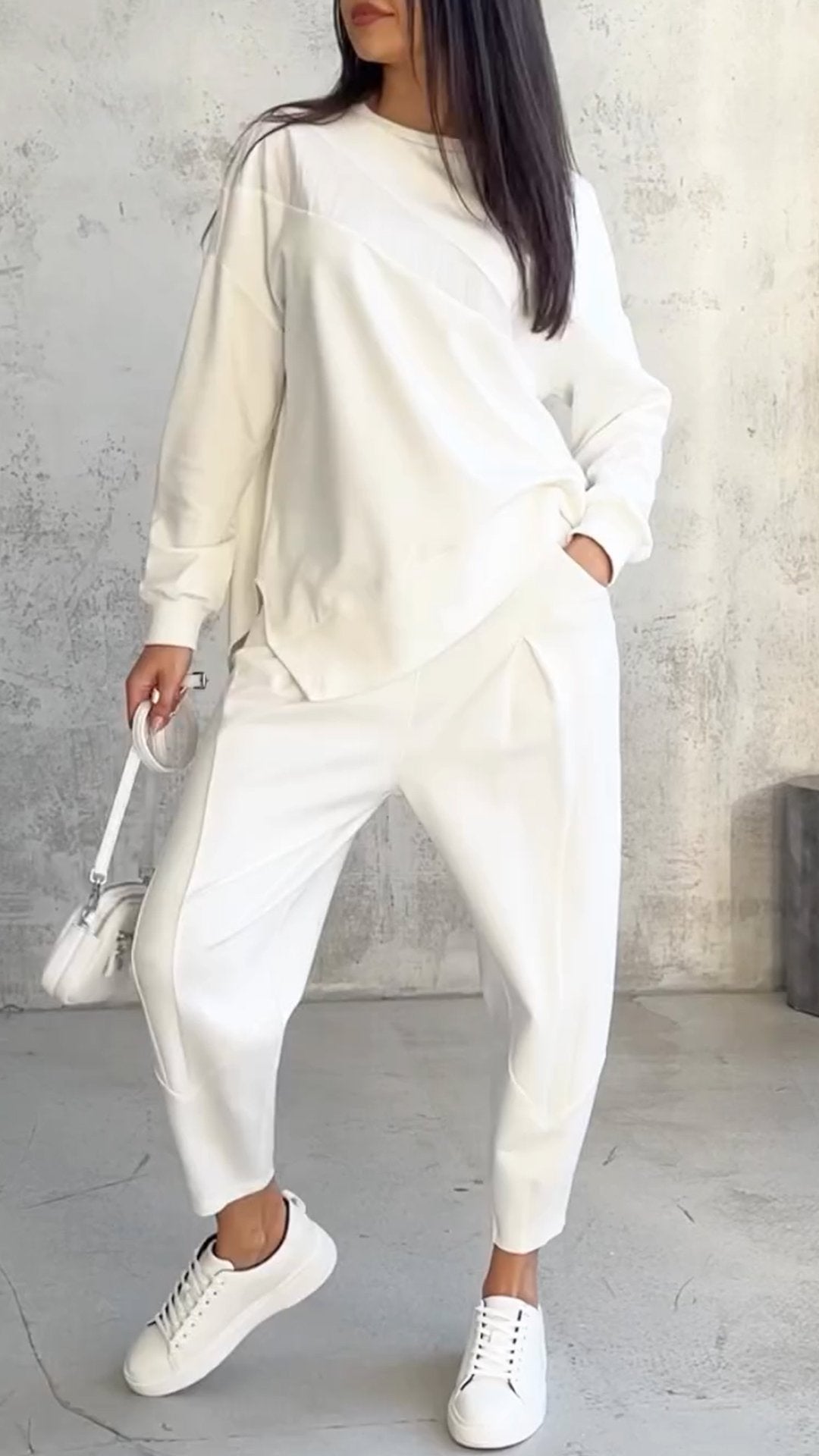 Casual Round Neck Long Sleeve Two Piece Suit - Seldom Seen Styles