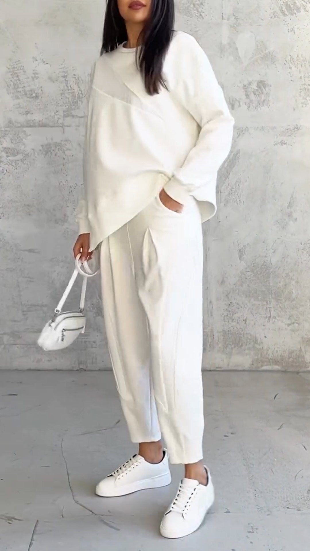 Casual Round Neck Long Sleeve Two Piece Suit - Seldom Seen Styles