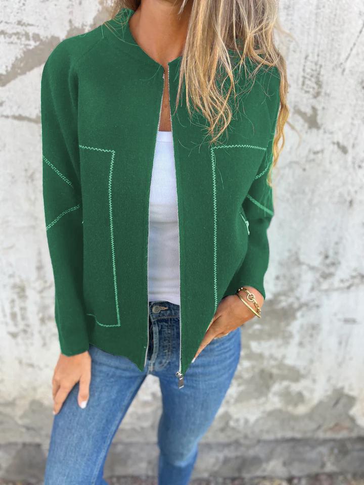 Casual Round Neck Zipper Thin Jacket - Seldom Seen Styles