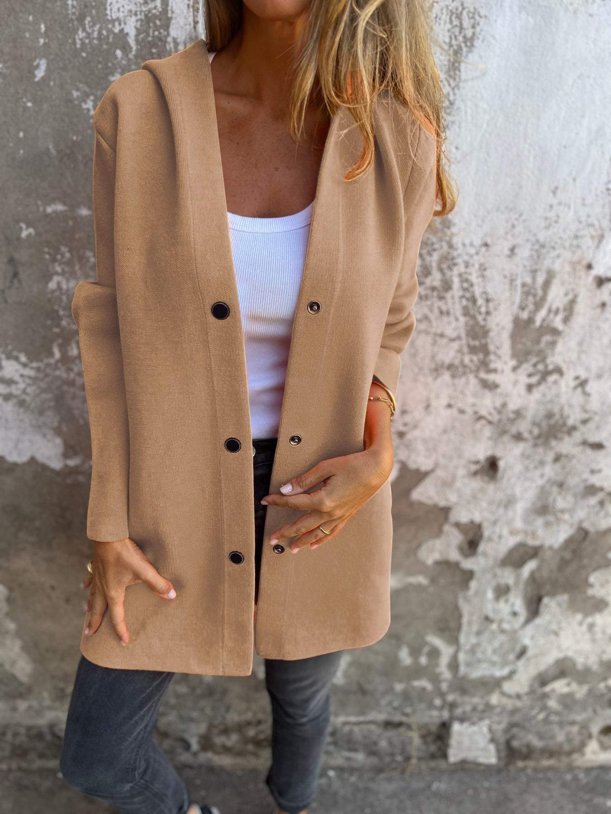 Casual Single Breasted Hooded Jacket - Seldom Seen Styles
