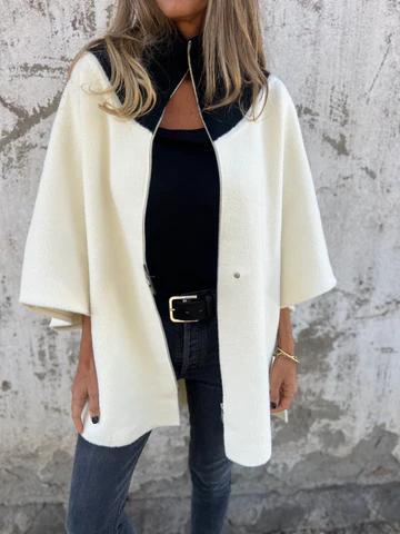 Freizeitjacke mit Stehkragen und halbem Reißverschluss