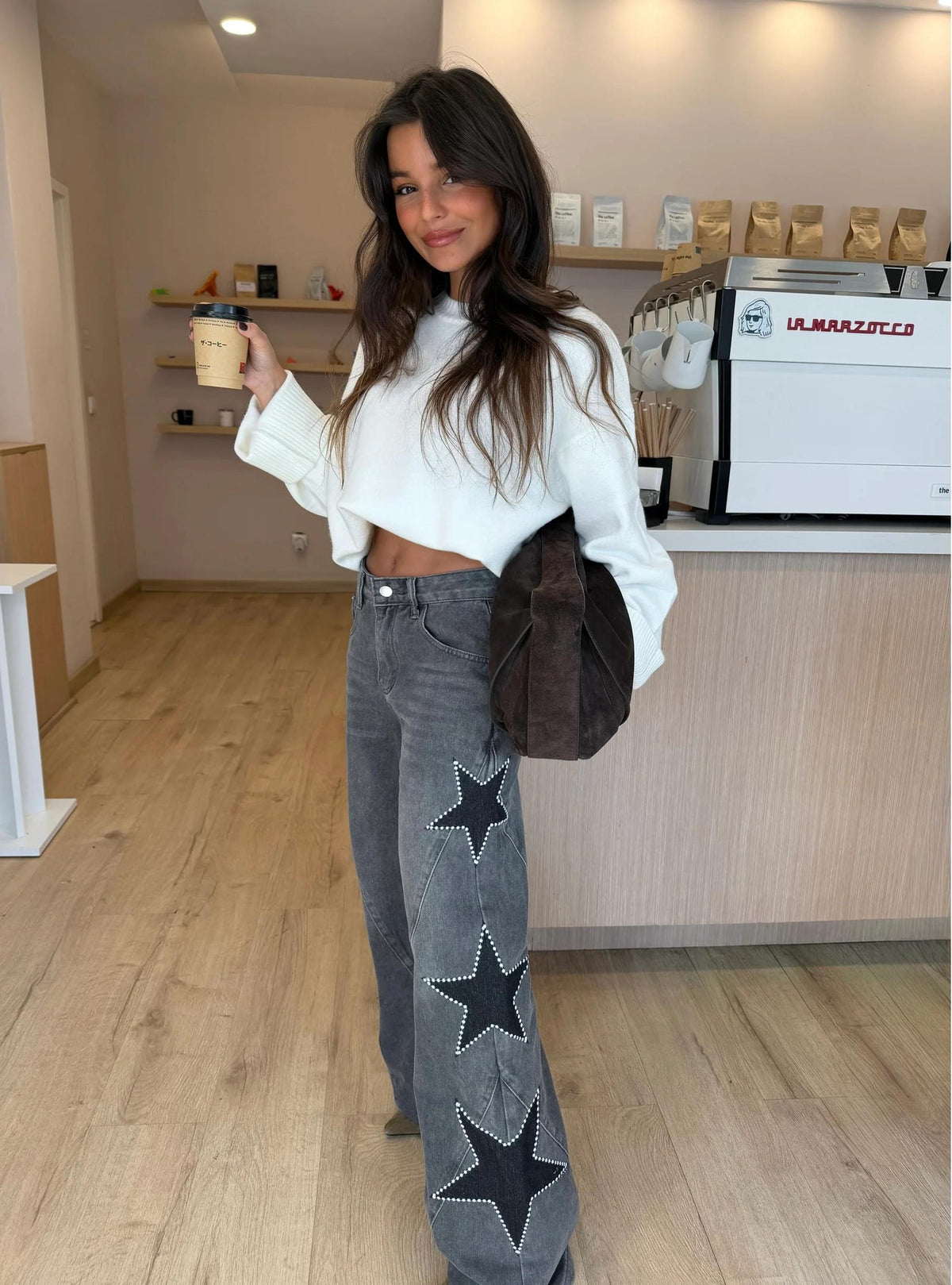 Casual Star Straight Jeans - Seldom Seen Styles