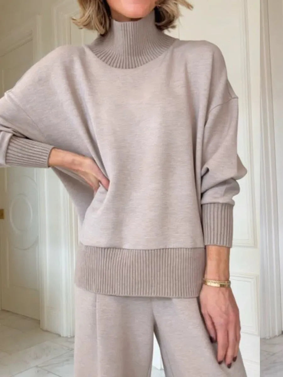 Casual Travel Stand Collar Side Zipper Top Straight Pants Two-Piece Set - Seldom Seen Styles