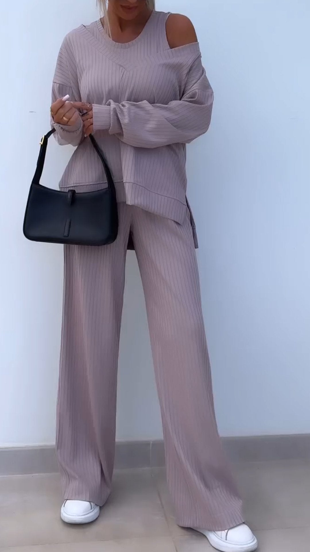 Casual V-neck Long-sleeved Three-piece Suit - Seldom Seen Styles