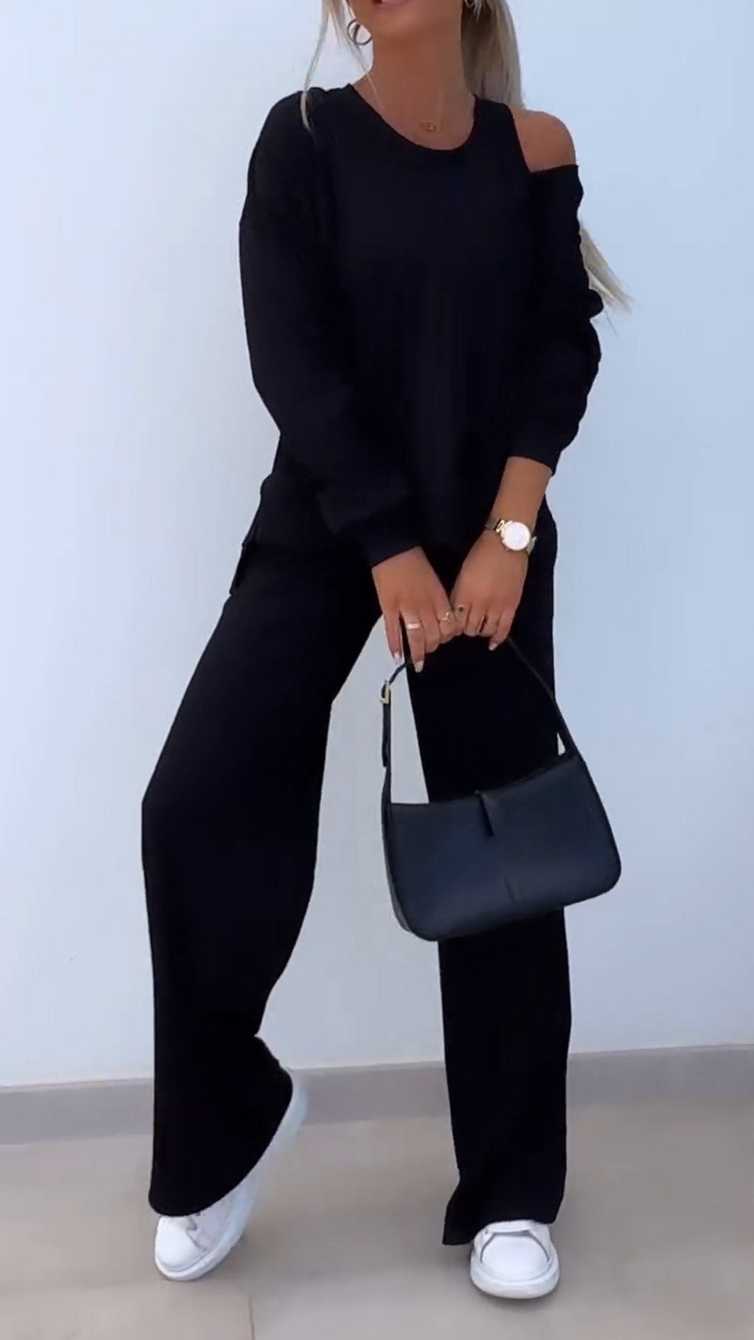 Casual V-neck Long-sleeved Three-piece Suit - Seldom Seen Styles