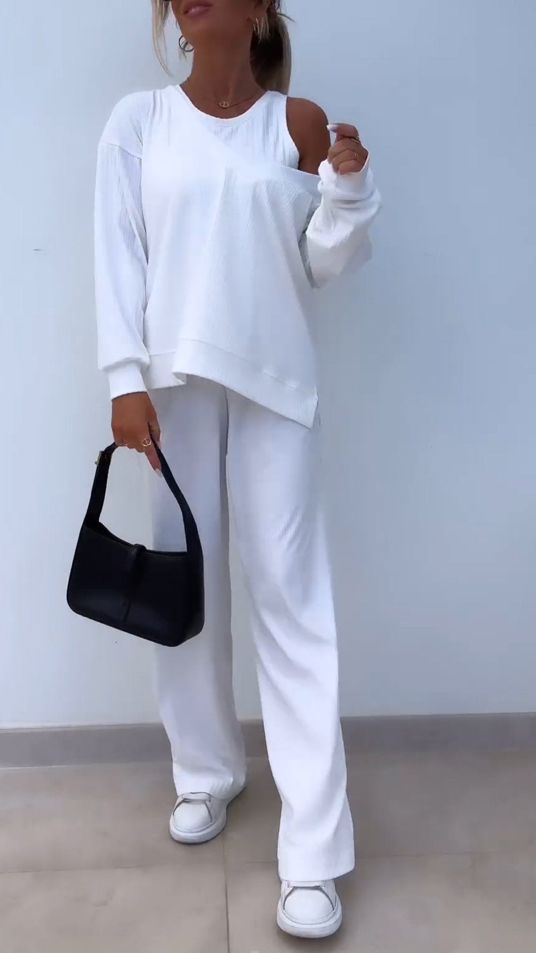Casual V-neck Long-sleeved Three-piece Suit - Seldom Seen Styles