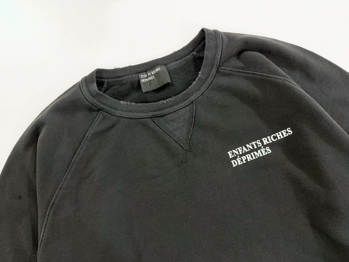 Charcoal Cotton ERD Logo Raglan Crewneck - Seldom Seen Styles