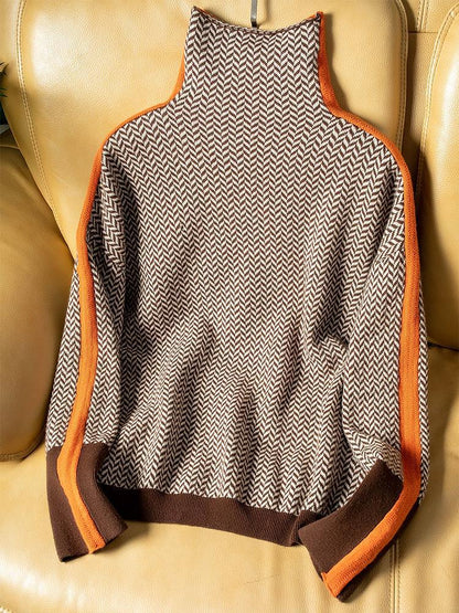 Charlotte | Rundhals-Pullover mit markanten Kontraststreifen
