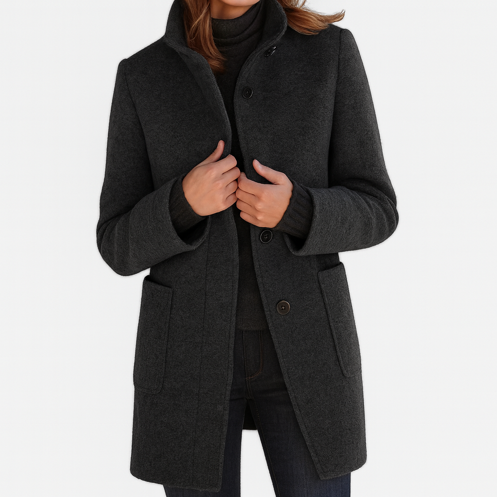 Ariella | Sleek High-Collar Coat - Seldom Seen Styles
