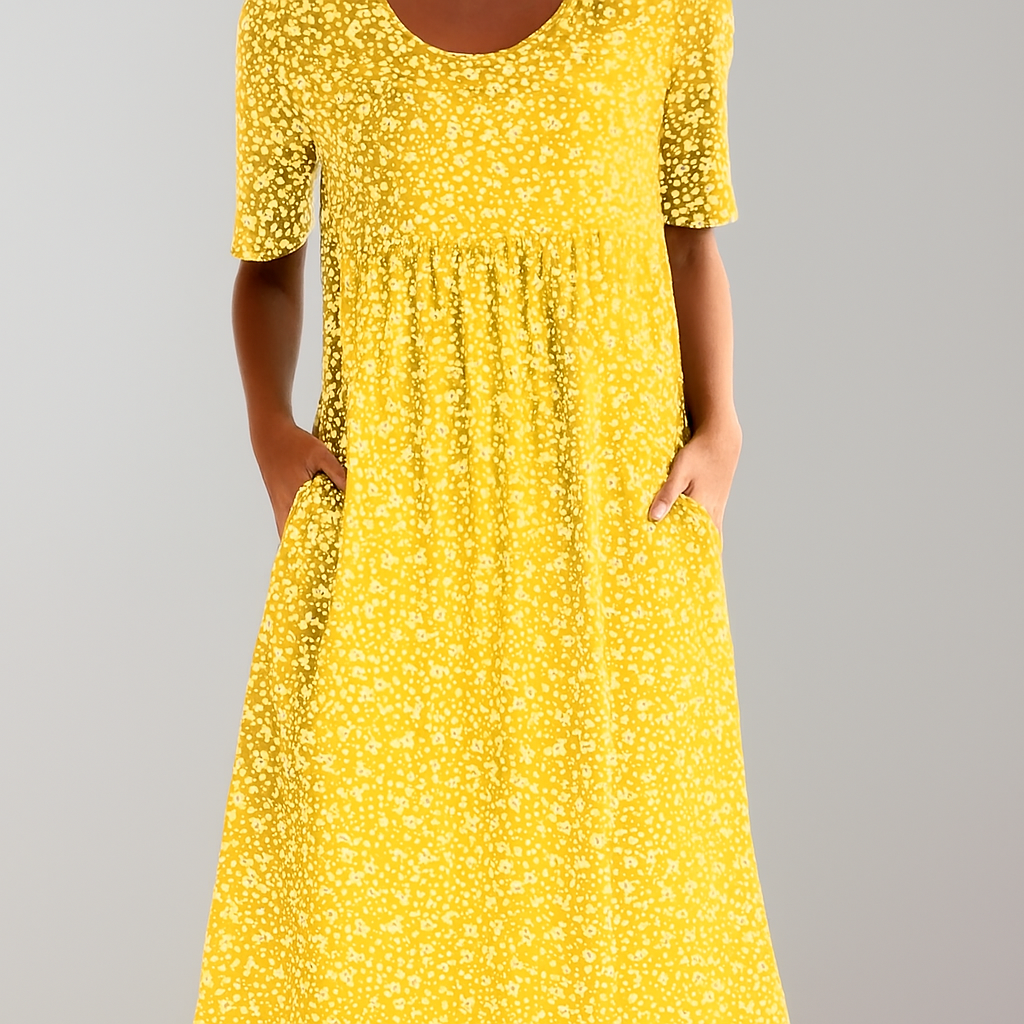 Floral High Waist Midi Dress with Pockets - Seldom Seen Styles