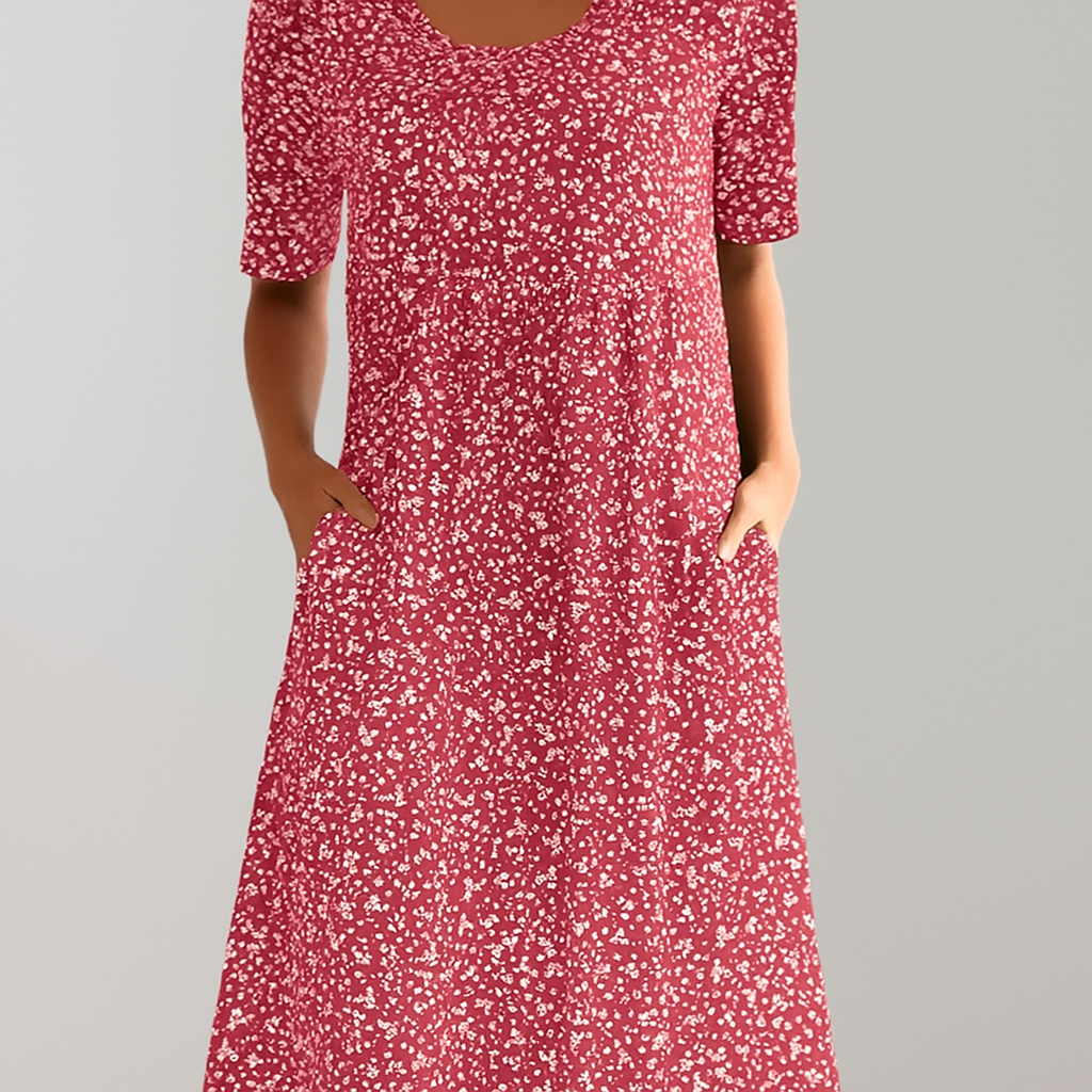 Floral High Waist Midi Dress with Pockets - Seldom Seen Styles