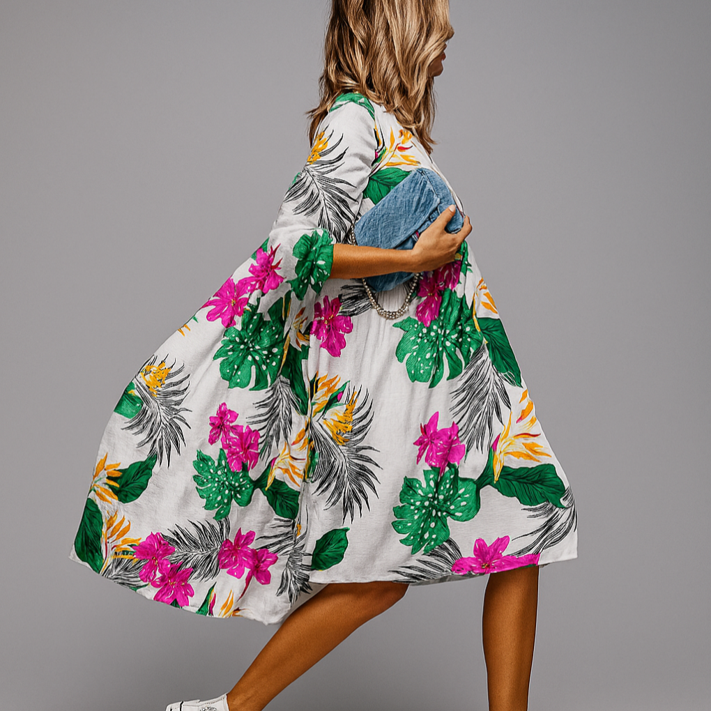 Oversized Floral Print Midi Shirt Dress - Seldom Seen Styles