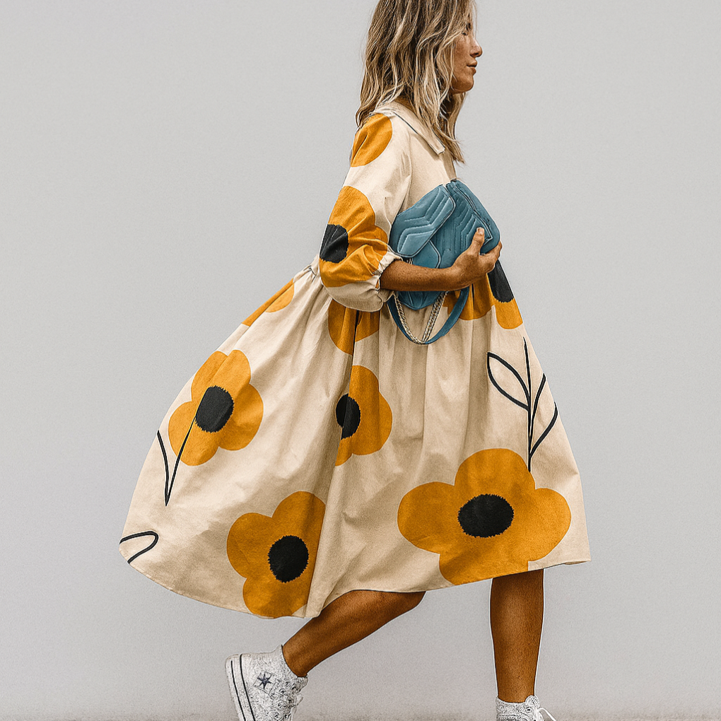 Oversized Floral Print Midi Shirt Dress - Seldom Seen Styles