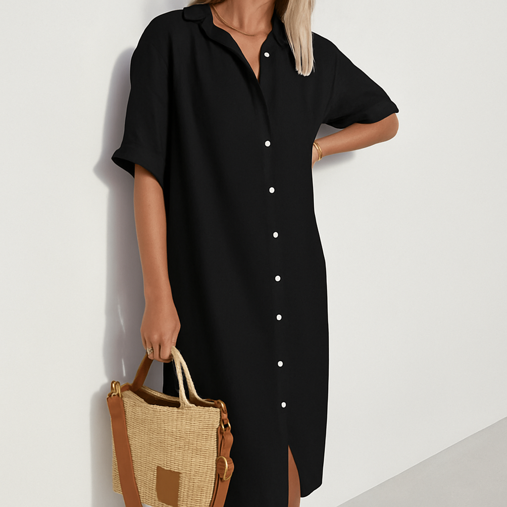 Women’s Classic Versatile Outdoor Linen Shirt Dress - Seldom Seen Styles
