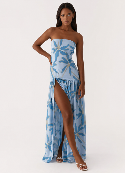 Eden Strapless Maxi Dress - Opulent Blue