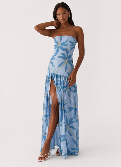 Eden Strapless Maxi Dress - Opulent Blue