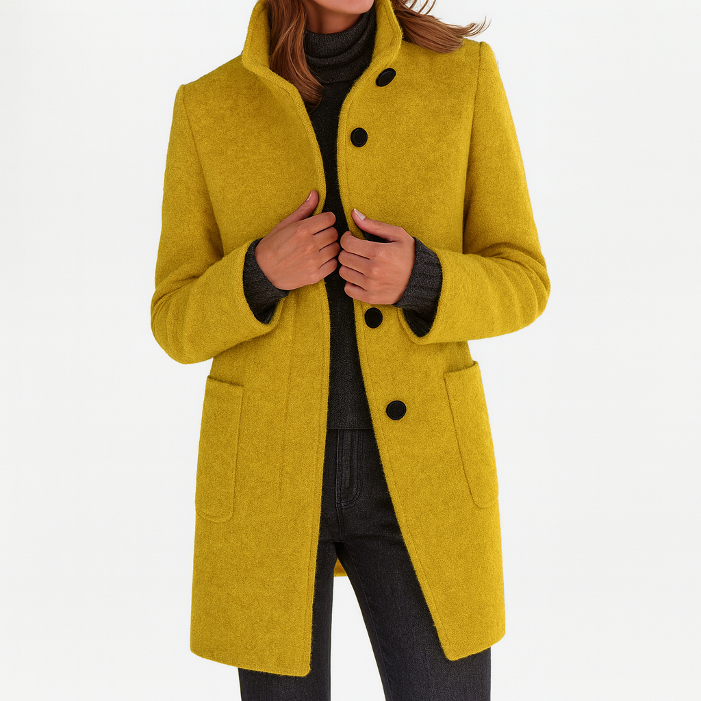 Ariella | Sleek High-Collar Coat - Seldom Seen Styles