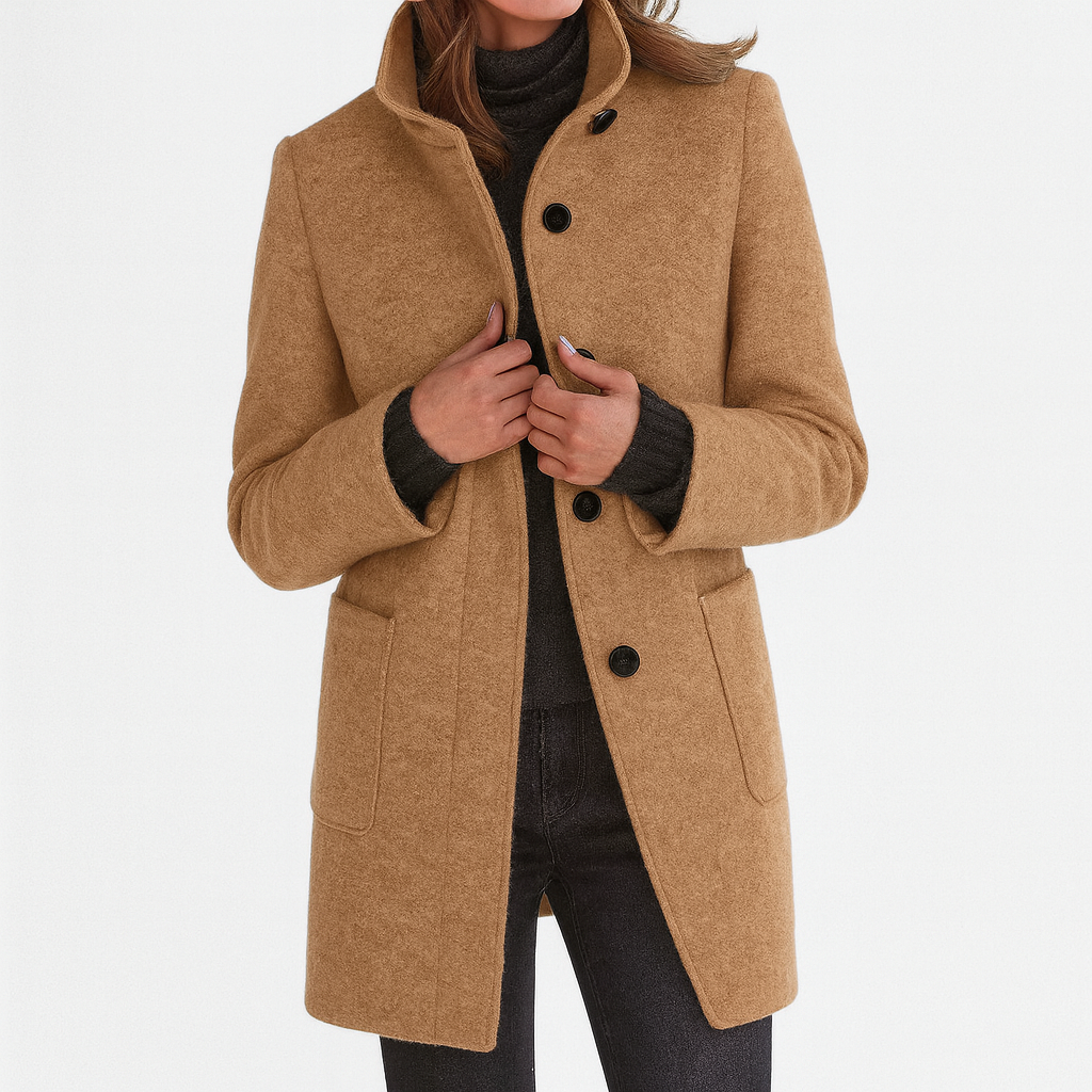 Ariella | Sleek High-Collar Coat - Seldom Seen Styles