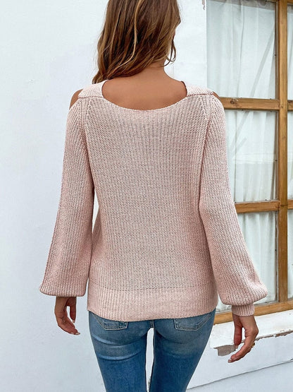 Schicker Strickpullover mit offenen Schultern