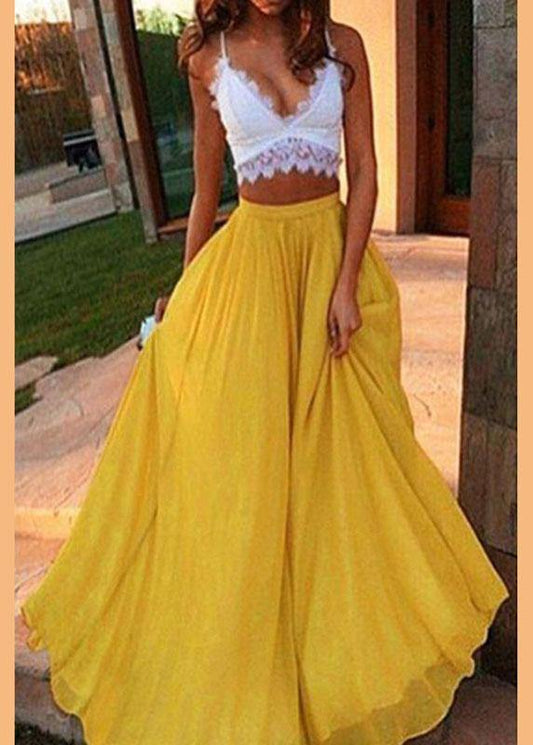 Chiffon pure-color full-skirted holiday beach dress fairy skirt - Seldom Seen Styles