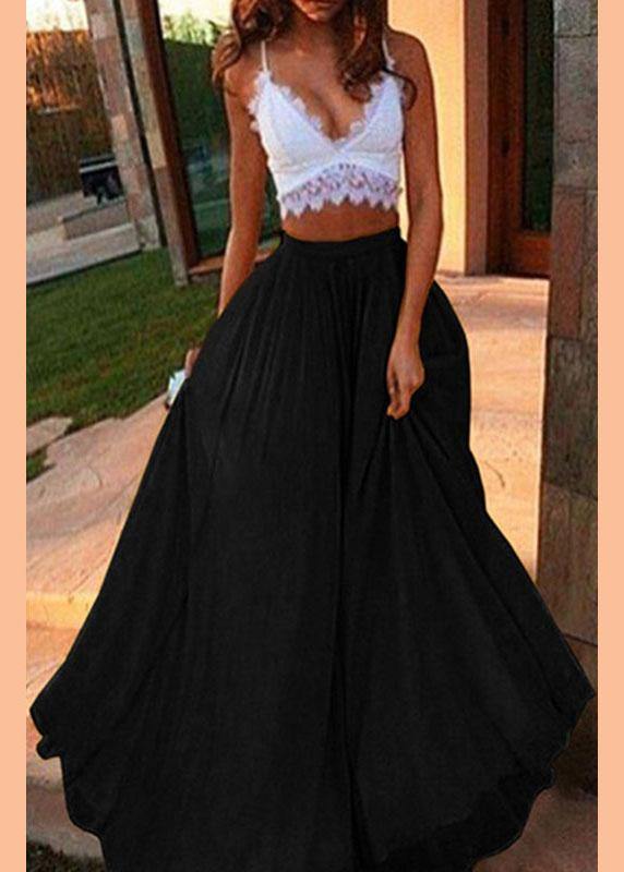 Chiffon pure-color full-skirted holiday beach dress fairy skirt - SooLinen