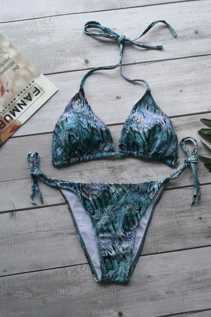 Maillot de bain brésilien push-up imprimé coloré
