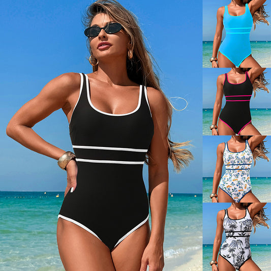 Compression Racing Women's European and American One-Piece Sports Swimsuit ins Elegant High-End Swimsuit - Seldom Seen Styles